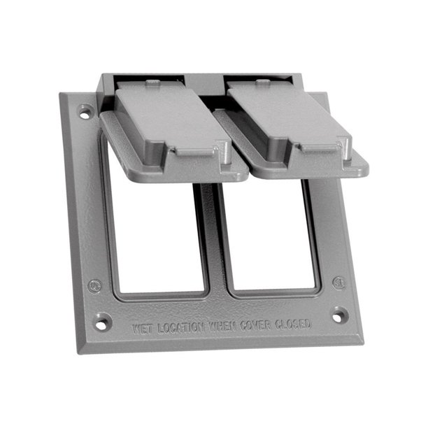 Carcasa eléctrica Sigma Square Metal, cubierta GFCI de 2 bandas