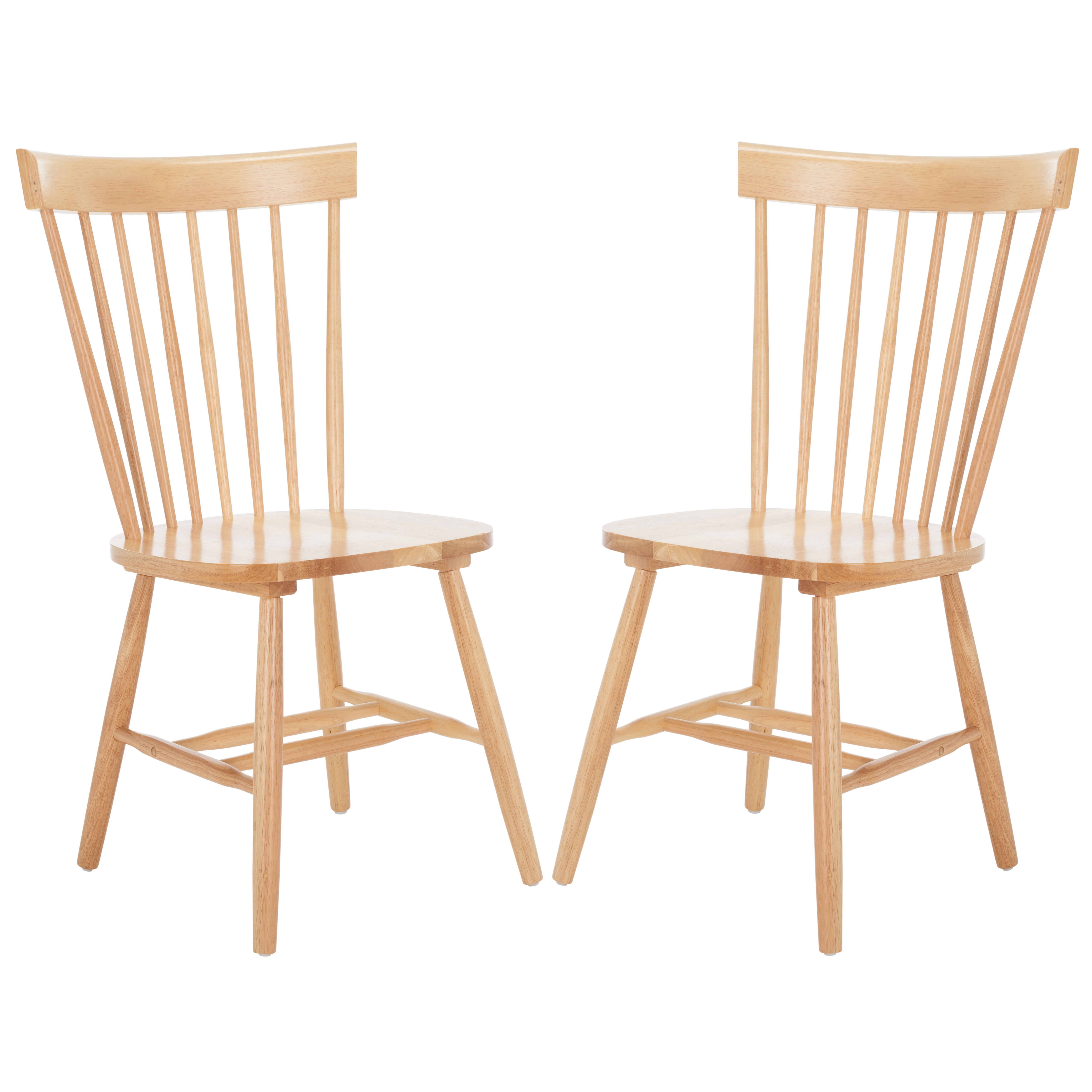Safavieh Parker Scandinavian Adult Country Wood Solid Print Dining Side Chairs, Natural (Set of 2)