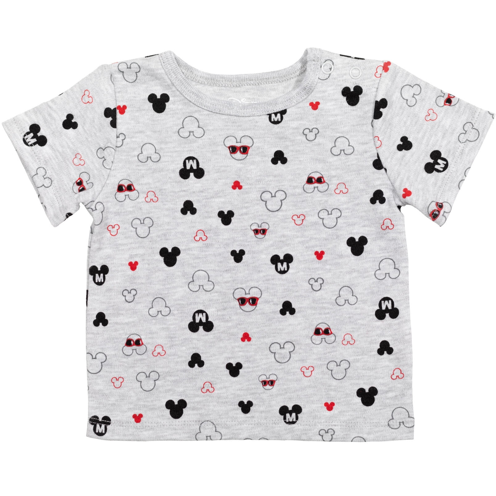 Disney Mickey Mouse Baby Boys' Tee and Shortall Set with Bucket Hat Mickey Mouse Red