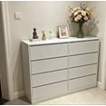 thumbnail image 5 of Ktaxon 8 Drawer Double Dresser Wood Dresser Organizer Storage Cabinet Chest of Drawers for Bedroom Hallway Living Room, Pure White, 5 of 6