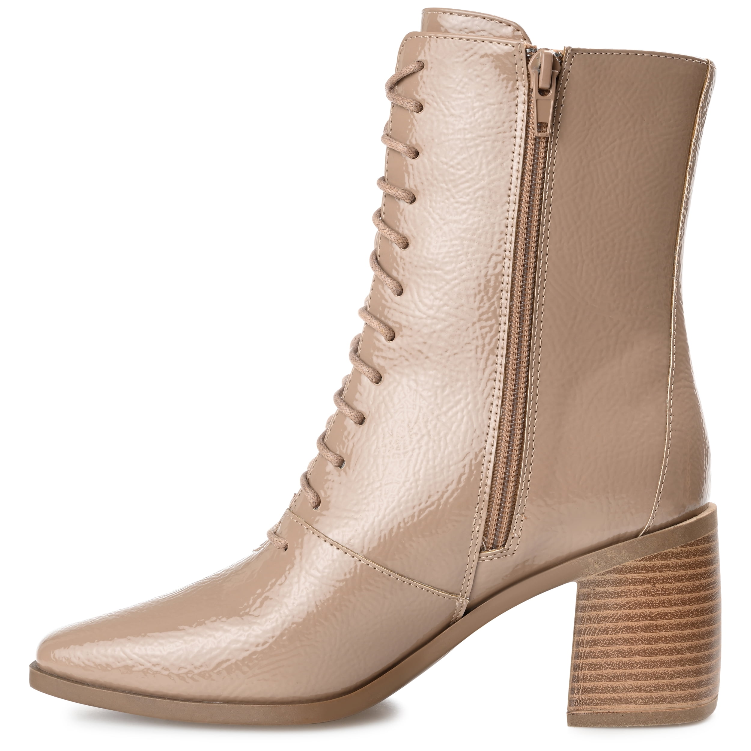 Journee Womens Covva Inside Zip Stacked Heel Booties, Widths Available