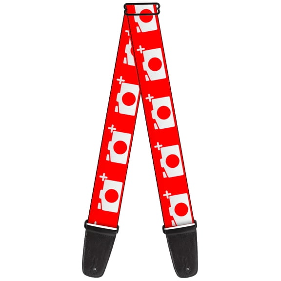 Buckle-Down Guitar Strap, Camera Red White, 2 Inches Wide
