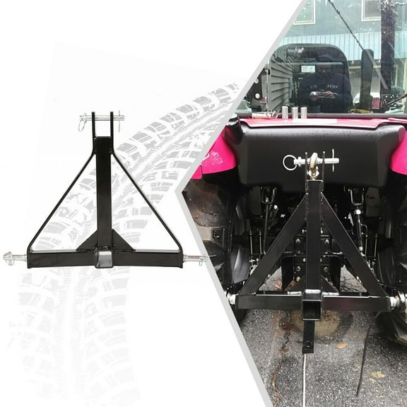 Kojem 3 Point 2" Receiver Trailer Hitch Category 1 Tractor Tow Draw Bar Adapter Pull Stabilizer for BX Kubota John Deere Steel