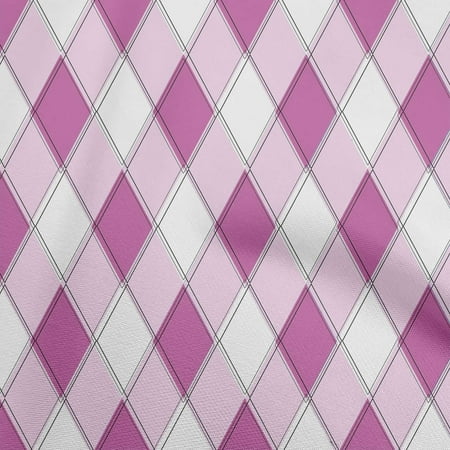 oneOone Cotton Silk Purple Fabric Argyle Quilting Supplies Print Sewing Fabric By The Yard 42 Inch Wide
