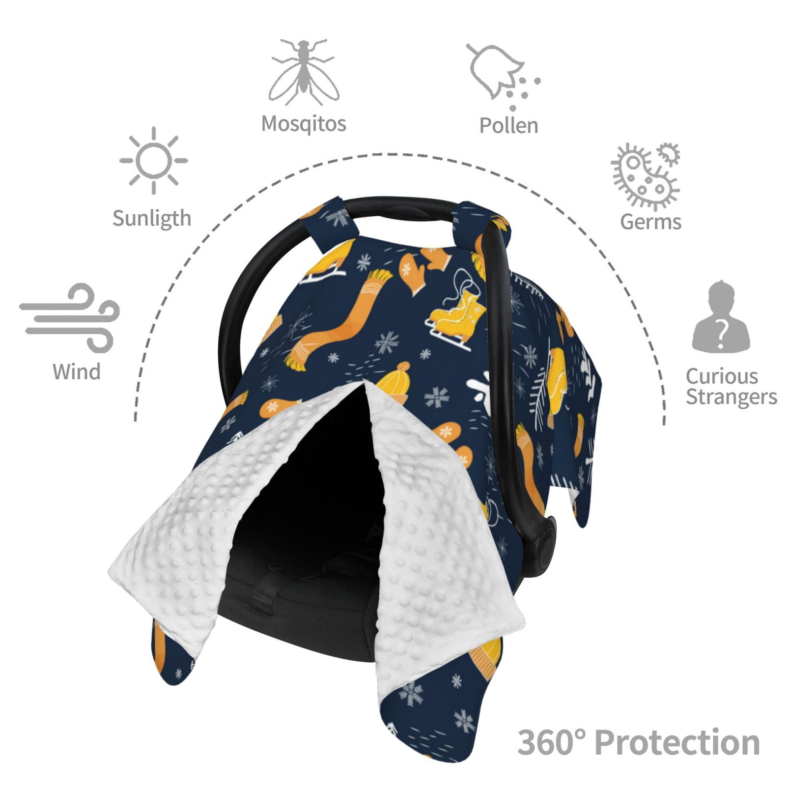 Car Seat Cover Baby - Scarf Ski Shoes sock Breathable Infant Car Seat Cover for Baby Carseat, Lightweight Comfort Baby Essentials Must Haves Newborn Stuff for Girl Boy
