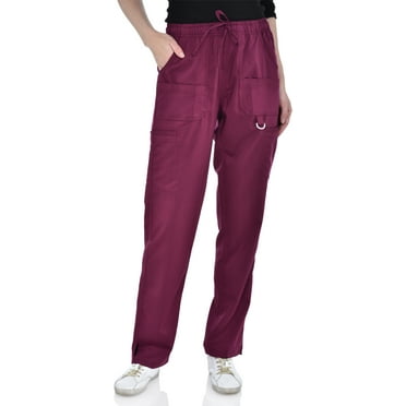 ComfortEase Ladies Elastic Waist Scrub Pants - Walmart.com