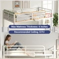 thumbnail image 6 of Miniyam Twin Over Twin Metal Bunk Bed with Underbed Storage for Bedroom, White, 6 of 8