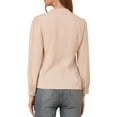thumbnail image 3 of Allegra K Women's V Neck Lace Trim Casual Ladies Tops Work Office Fashion Long Sleeve Blouses, 3 of 6