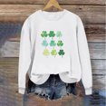thumbnail image 1 of Jsaierl Chandails en Molleton pour Femmes Jour de la Saint-Patrick Imprimé Trèfle Chanceux Pulls Décontractés Manches Longues Col Rond Hauts Tendance Chandail en Molleton de Vacances, 1 of 3