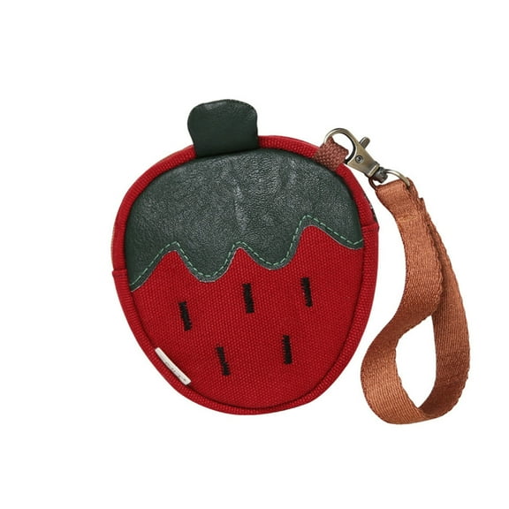 Strawberry Change Purse Wallet Small Storage Bag Canvas Coin Purse Makeup Bag