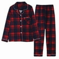 thumbnail image 4 of Pajama Sets for Women Soft Plaid Long Sleeve Flannel Button Down Tops and Pants 2 Piece Sleepwear Casual Comfy Warm Outfits, 4 of 4