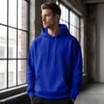 thumbnail image 3 of Dwellite Men's Oversized Hoodie Waffle Knit Sweatshirts Casual Hooded Pullover Athletic Hoodie with Pocket Royal Blue S, 3 of 8