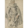 thumbnail image 3 of Anthony van Dyck 11x14 Black Modern Framed Museum Art Print Titled - Portrait of a Man Standing, 3 of 5