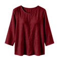 thumbnail image 5 of Holzkary Gauze Tops for Women Summer Outfits Peasant Blouses Tunic Loose Clothes Blouses for Women Trendy Pullover Basic Tees Crew Neck Plain Blouse Buisness Work Tee Shirts Bohemian Shirts Boho Top, 5 of 5