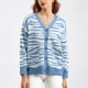 thumbnail image 1 of Cárdigan de moda para mujer, informal, de manga larga, tejido, corto, blusa, abrigo, estilo fino, a rayas, 1 of 7