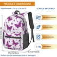 thumbnail image 3 of Butterfly and Floral Purple Pattern 17" School Backpacks for Teens,Waterproof Oxford Fabric,S-Shape Padded Straps for School,Travel,Hiking,Camping, 3 of 6