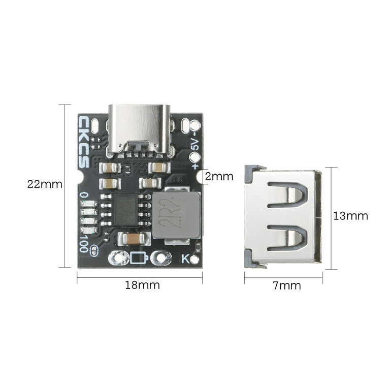 Walmeck 5V 2A Lithium Battery Charging Board Type-C Input with Female  Charging Module Type-C Module for Electronic DIY 