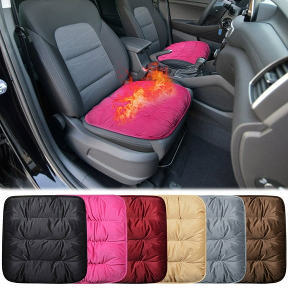 Fnochy Cushioned Car Seat Cover, Warm Short Plush Seat Cushion for Front Rear Pad, Soft Fuzzy Seat Protector for Winter, Auto Interior Women Men Accessories for Vehicles, SUV, Truck, (Beige)