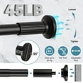 thumbnail image 5 of VEGCOO Tension Curtain Rod 51-148 In(4.25-12.33 ft), Rod Rust-free No Drilling Shower Curtain Rod, Outdoor Curtain Rods for Patio for Window Room Divider Closet Rod Adjustable Black, 5 of 8