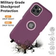 thumbnail image 6 of Njjex iPhone 12 Pro Max Cases, Sturdy Phone Case for iPhone 12 Pro Max 6.7", Full-Body Shockproof Protection Heavy Duty Armor Hard Plastic Rubber Rugged Bumper 3-in-1 Case Cover - Burgundy, 6 of 7