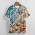 thumbnail image 3 of Beach Seashell Starfish T Shirts Basic T-Shirt Short Sleeve Ladies Tee Shirt Summer Graphic Clothing, 3 of 6