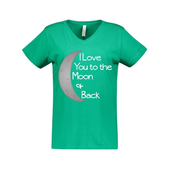 Inktastic I Love You to the Moon & Back. Women's V-Neck T-Shirt