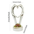 thumbnail image 3 of Skull Heart Hands Statue - Gothic Resin Sculpture with Finger Heart Gesture, Spooky Bookshelf & Coffee Table Decor for Halloween, 3 of 4