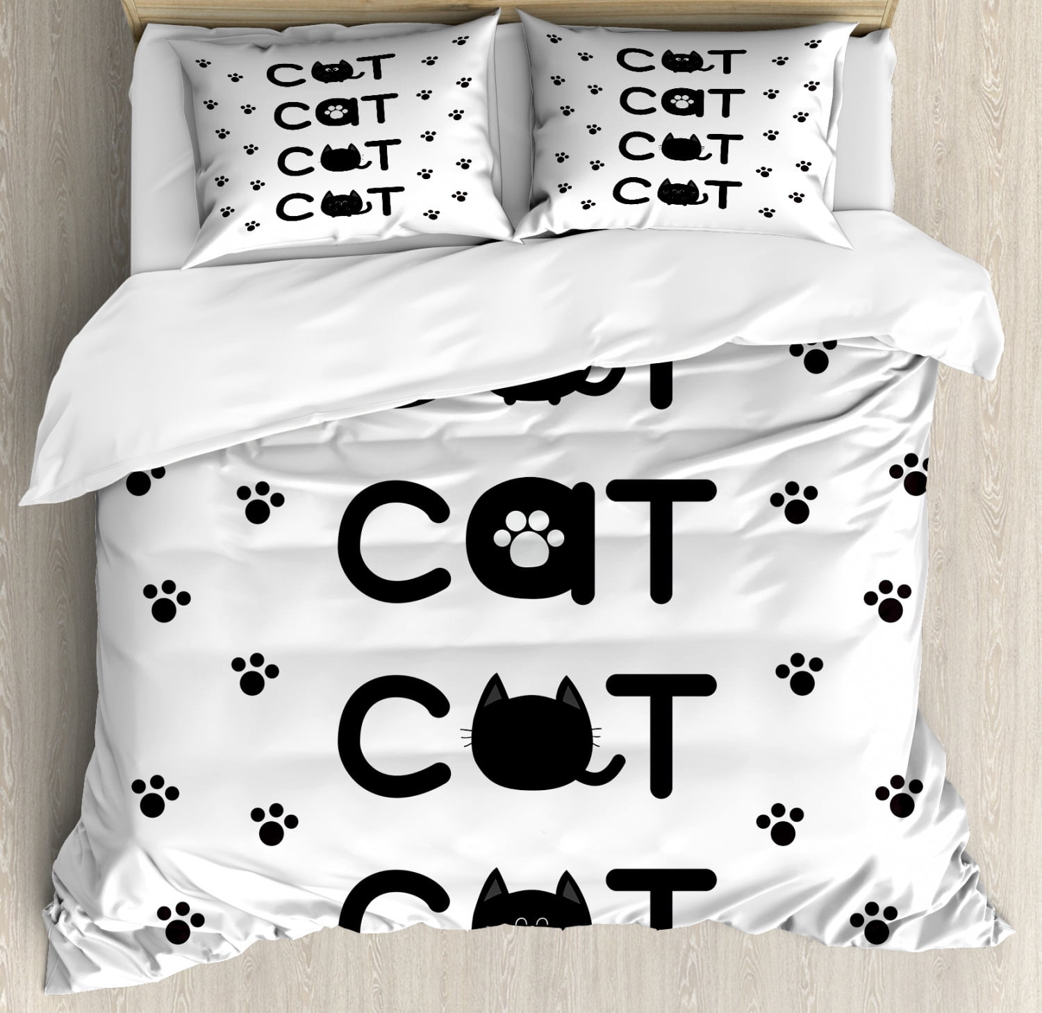 cat print duvet set