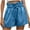 Blue, variant on TIHLMK Short Pants for Women Women's Fashion Solid Color Casual Wide Leg Lace Loose High Waist Shorts Pants Gift for Women