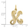 thumbnail image 4 of Diamond2Deal 14K Yellow Gold Script Filigree Letter K Initial Pendant for Women, 4 of 6