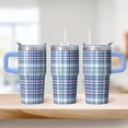 thumbnail image 2 of 20oz Geometric Design Stainless Steel Tumbler Insulated Double Wall Handle Cup Leak Proof Lid With Straw For Hot Drinks, 2 of 5