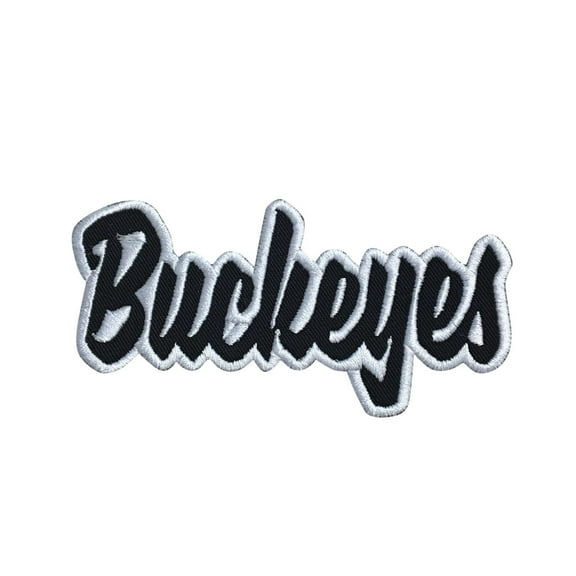 Buckeyes - Black/White - Team Mascot - Words/Names - Iron on Applique/Embroidered Patch