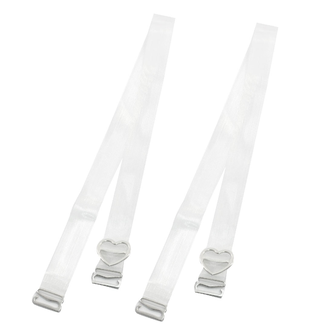 Unique Bargains Pair 1cm Clear Soft Plastic Elastic Bra Shoulder