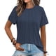 thumbnail image 2 of Pantalones Cortos para Mujeres Sexy Casual Suelto Cuello Redondo Encaje Patchwork Top, Plisado Pecho Manga Corta Blusa para el Uso Diario, Fiesta Y Fecha, 2 of 7