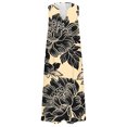 thumbnail image 5 of BangWanChi Boho Dresses for Women 2026 New Women's V-neck Button Button Sleeveless Printed Long Dress, 5 of 5