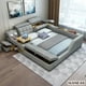 thumbnail image 3 of Linlamlim Tech Smart Bed 2 People - King Size Multifunctional Ultimate Bed Frame Queen with Genuine Leather,Bluetooth Speaker My Lux Decor Round, 3 of 7
