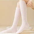 thumbnail image 5 of CUZIBR Wool Socks Thermal Fuzzy Solid Over The Knee Socks Leggings Thigh High Colorful Athletic Leisure Thick Lined Stocking Fuzzy Socks,Pink,One Size, 5 of 8