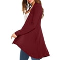 thumbnail image 4 of Hanerdun Women Open Front Sweater Cardigans Female Solid Long Sleeve Cardigan Red L, 4 of 5