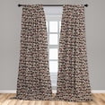 thumbnail image 5 of Ambesonne Paris Curtains, Bikes Eiffel Tower and Hearts, Pair of 28"x63", Pale Blue Brown Pink, 5 of 5