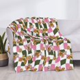 thumbnail image 3 of Disketp Abstract Pink Plaid Butterfly Flannel Blankets - Thick and Warm Blanket for Winter, Soft Fuzzy Plush King Blanket for All Seasons-80"x60", 3 of 6