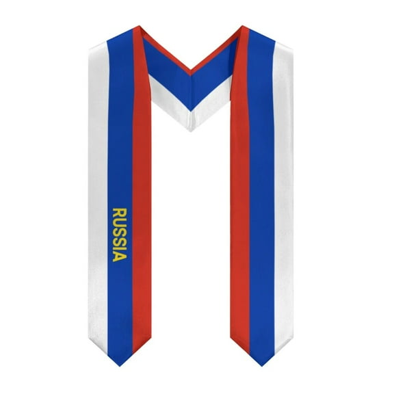 More design Graduation shawl Russia Flag & United States Flag Stole Sash Honor Study Aboard International Students