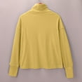 thumbnail image 5 of ManxiVoo Women's High Neck Pure Cotton Sweatshirt Long Sleeve Versatile Solid Color Casual Winter Pullover M Size Yellow, 5 of 9