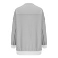 thumbnail image 3 of Women's Casual Sweatshirt Oversized Casual 1/2 Button Color Block Pullover Top Round Neck Long Sleeve Fall Trendy Shirts(Gray S), 3 of 7