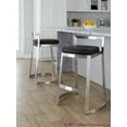thumbnail image 3 of LumiSource Stainless Steel, Black PU Fuji DLX Counter Stool - Set of 2, 3 of 6