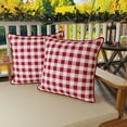 thumbnail image 5 of Mainstays Merlot Checkered Outdoor Throw Pillow, 16", Burgundy Plaid, 5 of 11