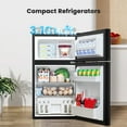 thumbnail image 2 of KNDKO 3.5Cu.Ft Mini Refrigerator with Freezer, Two Door Mini Fridge with Adjustable Thermostat for Bedroom/Office/Dorm/Kitchen (BLACK), 2 of 10