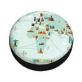 thumbnail image 3 of Balery World Travel Maptire Cover Waterproof Dust-Proof, Universal Spare Wheel Tire Cover For Trailer, Rv, Suv Truck And Vehicle Camper Accessories-16 Inch, 3 of 9