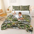 thumbnail image 3 of Castle Fairy Camo Freshwater Fish Tile Queen Comforter Set 3 Pieces,Mixed Bass Wood Camo Seamless Print Comforter Sets Queen,Taupe Brown,Grey Reversible,1 Comforter and 2 Pillowcases, 3 of 6