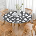 thumbnail image 3 of Halloween Ghosts Bats and Eyes Round Fitted Tablecloth with Elastic Edge,Dining Table Cover Waterproof,Outdoor Round Tablecloth for Camping,Dining,Indoor and Outdoor, 3 of 7