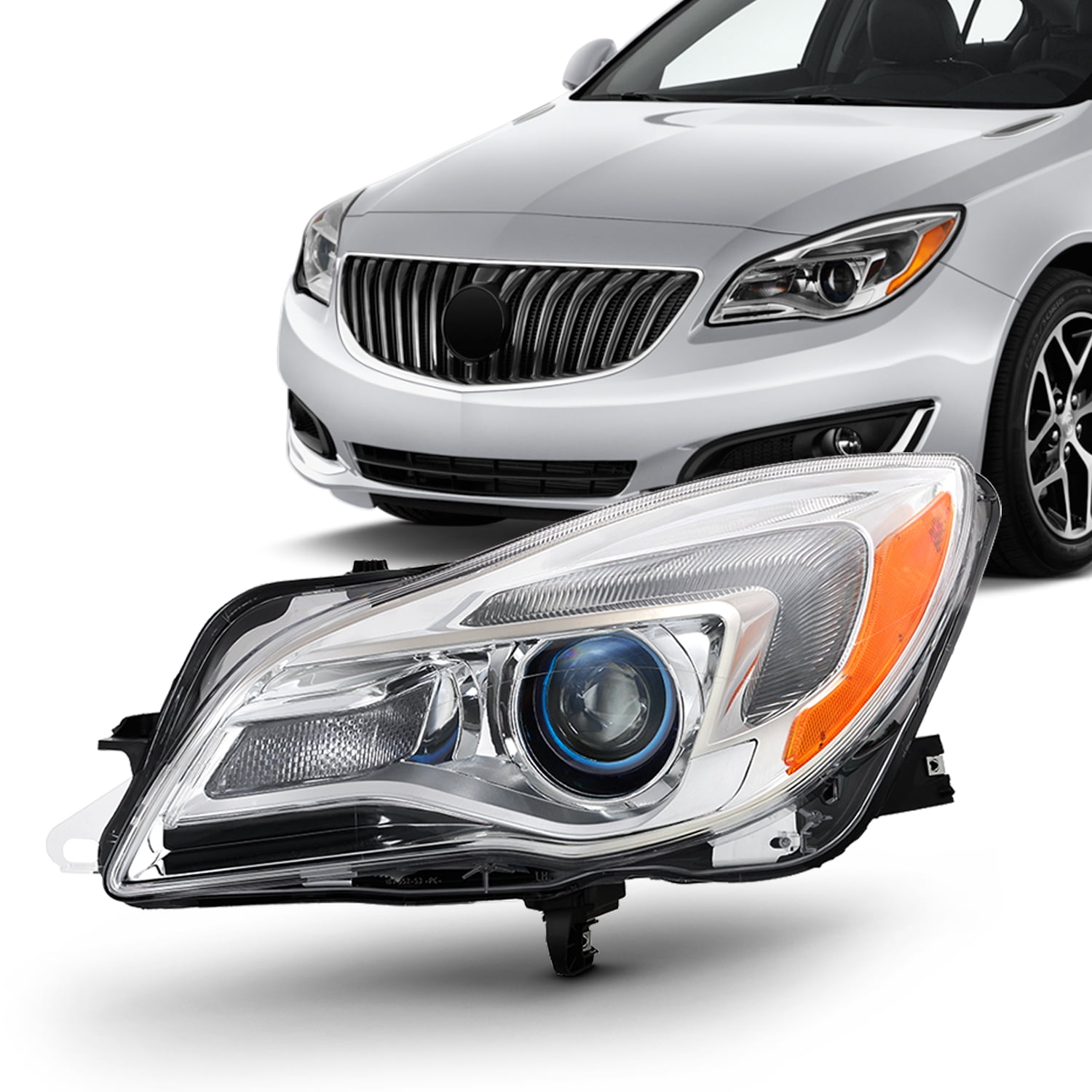 Halogen Projector Headlight For 20142017 Buick Regal Chrome Driver